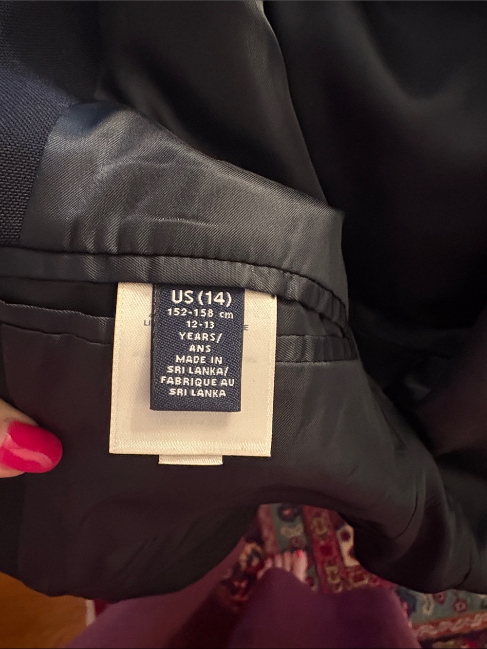 Lands' End Boys Navy Blazer with Gold Buttons - Picture 3 of 4